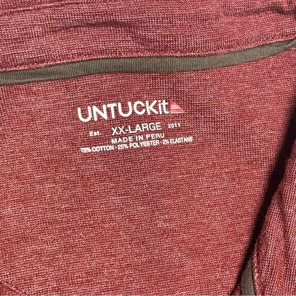 UNTUCKit Men's Matthieu Long Sleeve Polo Shirt Berry Size 2XL casual office - Picture 6 of 10